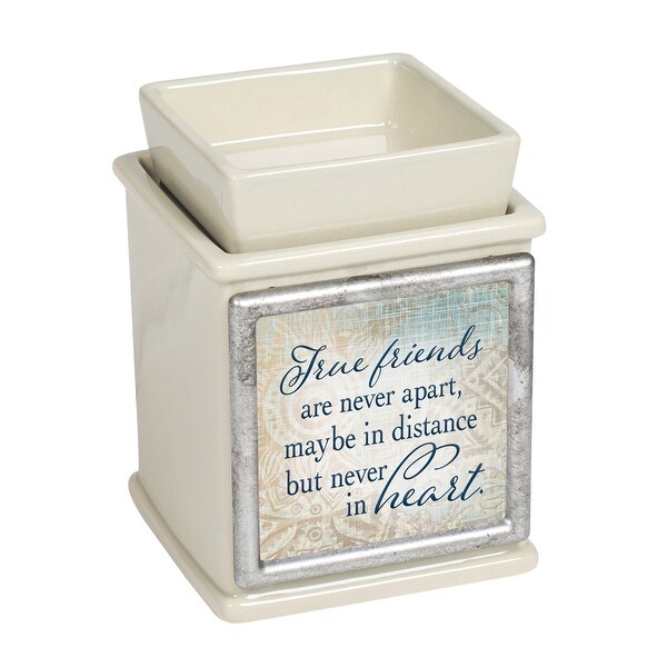 5" Beige and Gray "True friends" Printed Cuboid Interchangeable Warmer - N/A