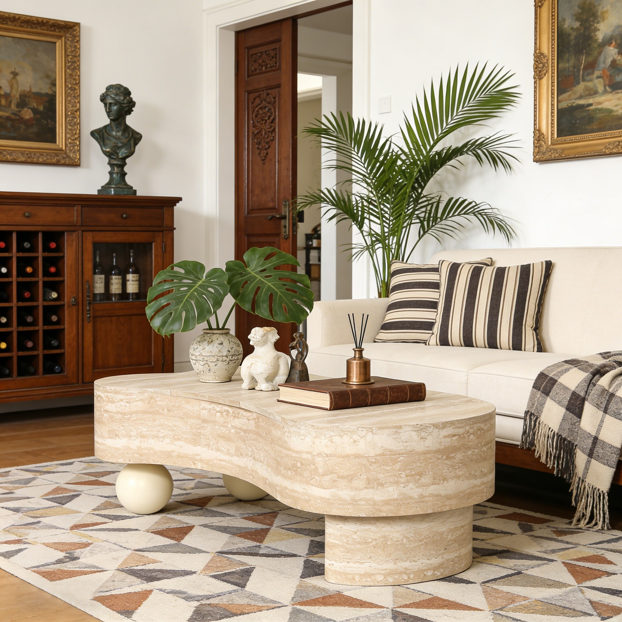 Irregular Coffee Table Lift Top Center Table with Storage, Side Table Sofa Table End Table Tea Table