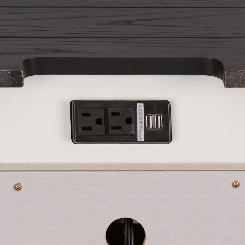 Copper Grove Allyson Park White Night Stand with Charging Station