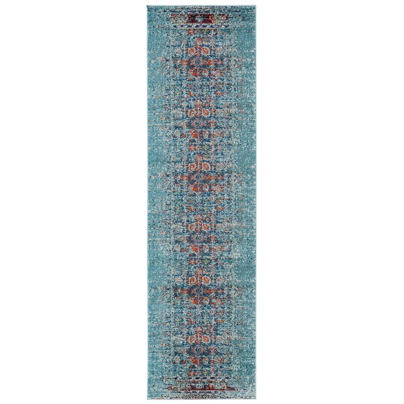 SAFAVIEH Monaco Stojana Boho Rug - 2'2" x 14' Runner - Blue/Multi