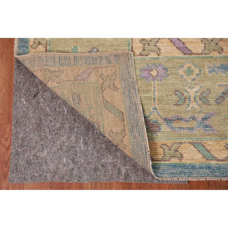 Hand Knotted Oriental 100% Wool Carpet Transitional All-Over Navy Blue & Blues Oushak Area Rug - 11' 7'' X 9' 1''