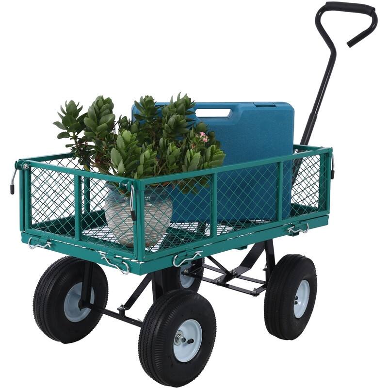 Steel Garden Cart, Steel Mesh Removable Sides