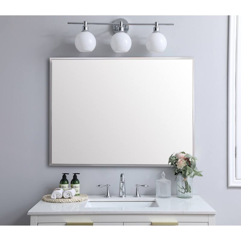 Indigo Home Aluminum Frame Rectangle Mirror - 30 x 42 - Silver