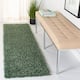 SAFAVIEH August Shag Veroana Solid 1.5-inch Thick Rug - 2' x 8' Runner - Green
