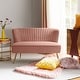preview thumbnail 13 of 114, HULALA HOME Monica Modern Velvet Curved Tufted Back Loveseat with Metal Tapered Legs PINK