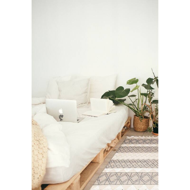 ECARPETGALLERY Braid weave Sienna Tan Wool Rug - 5'1 x 7'6