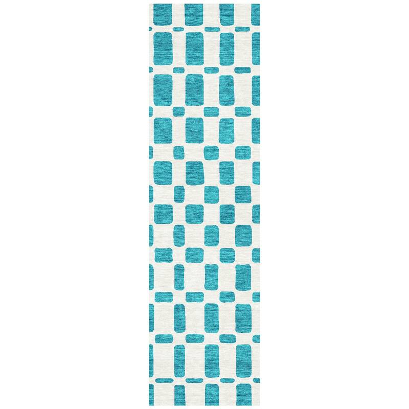 Machine Washable Indoor/ Outdoor Chantille Geo Contemporary Rug