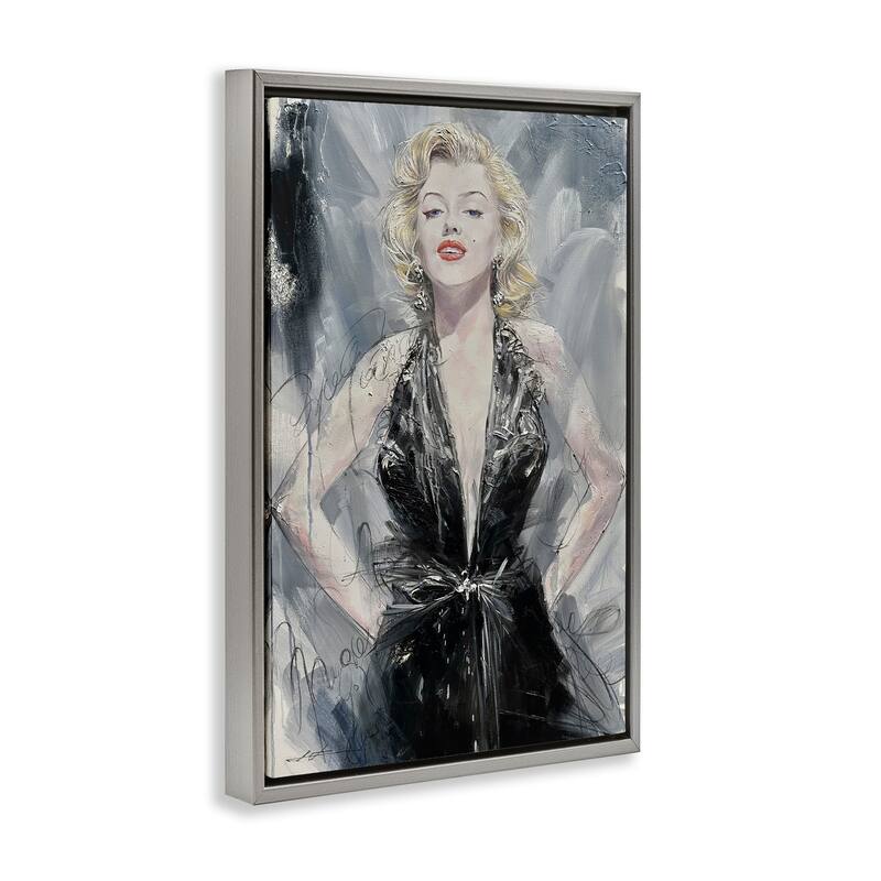 Stupell Classic Stylish Marilyn Framed Floater Canvas Wall Art Design By Lucille Lee