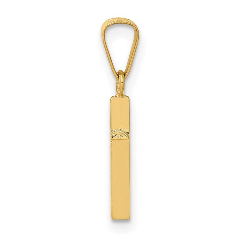 Curata 14k Yellow Gold 18" Polished Small Cross Necklace - 12x8mm