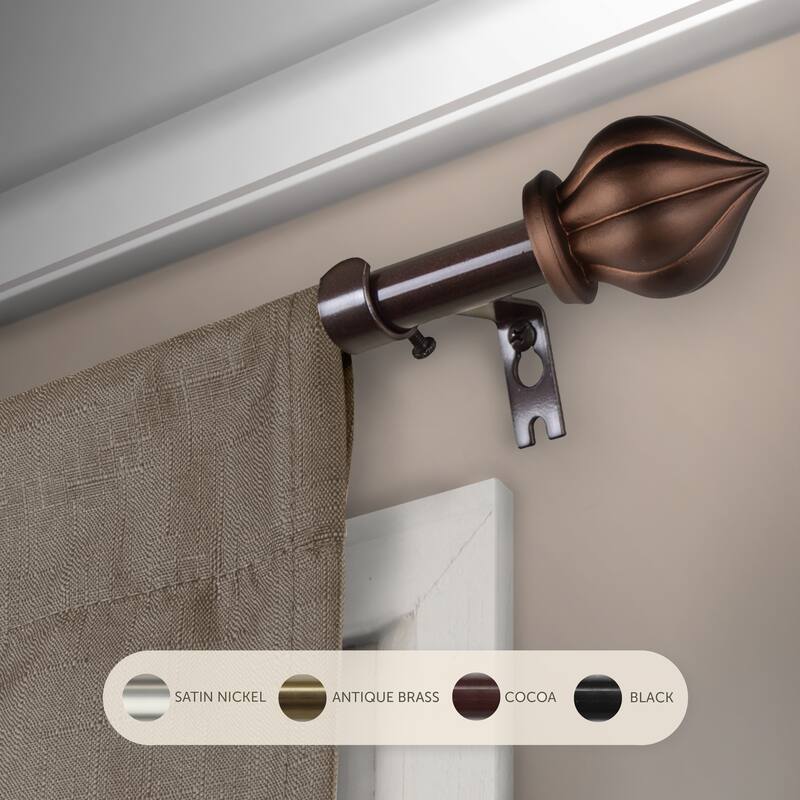 InStyleDesign Jan Curtain Rod 5/8-inch dia. - 28 to 48 inches - Cocoa