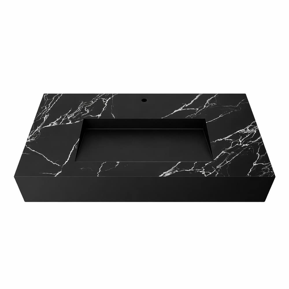Pyramid Solid Surface Wall-Mounted Bathroom Sink