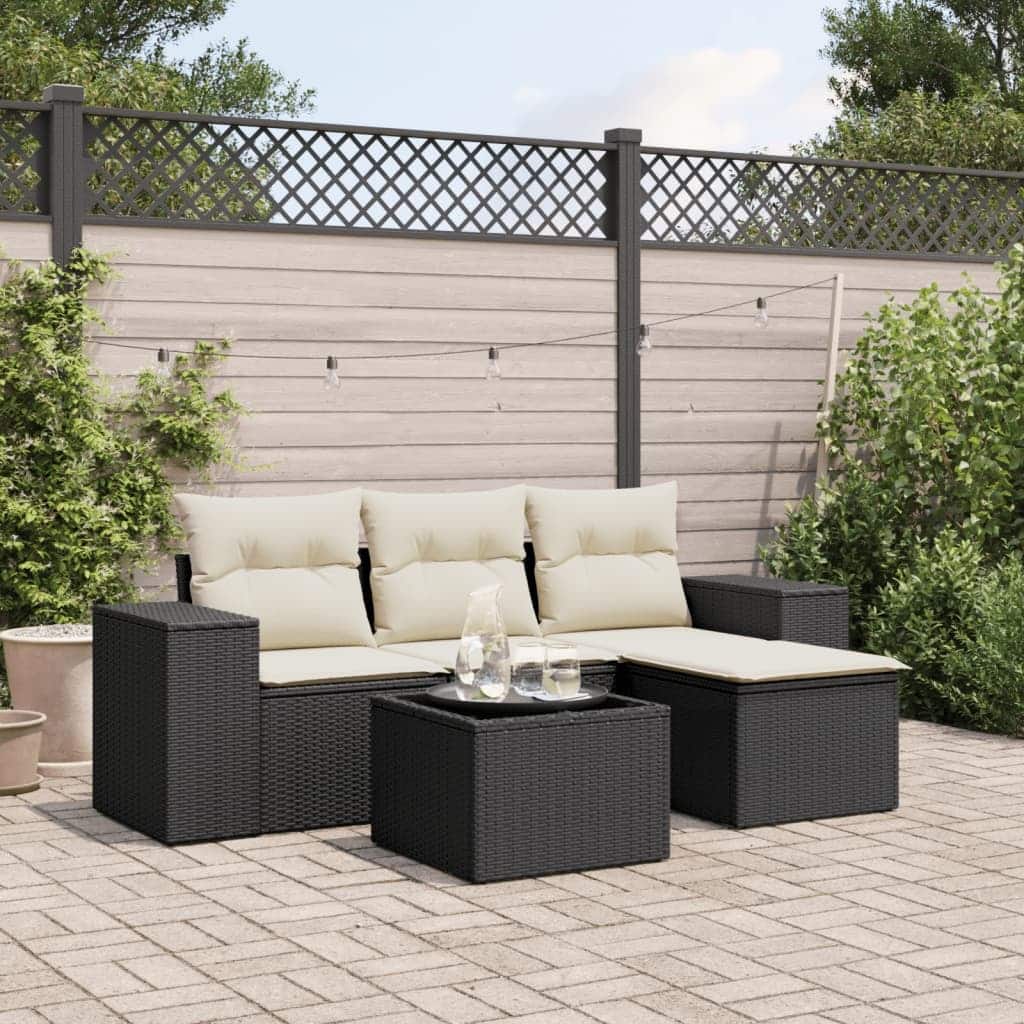 vidaXL Garden Sofa Set Black PE rattan Average Modular Garden Sofa Set - 21.7 x 21.7 x 14.6
