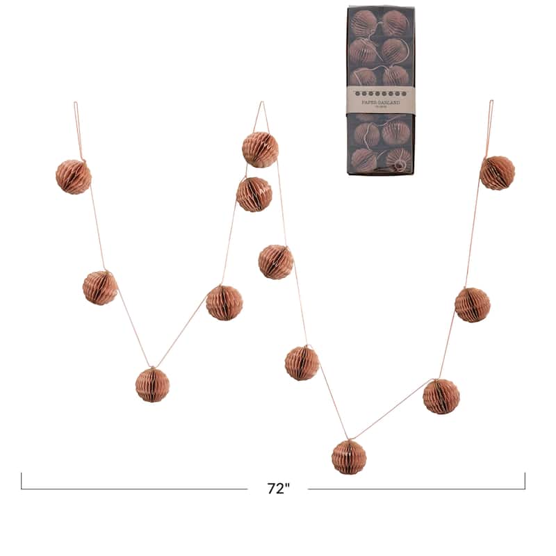 Handmade Recycled Paper Honeycomb Ball Garland