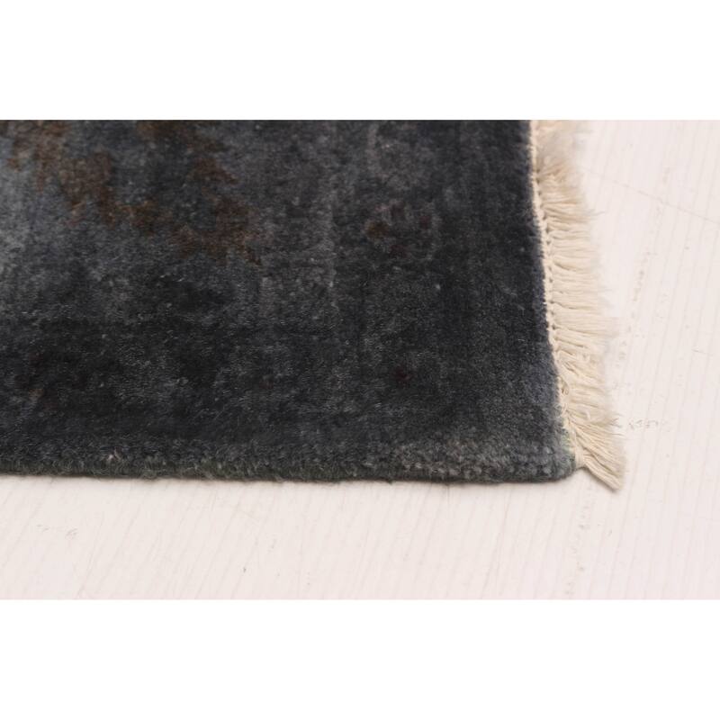 ECARPETGALLERY Hand-knotted Vibrance Grey Wool Rug - 5'11 x 8'0