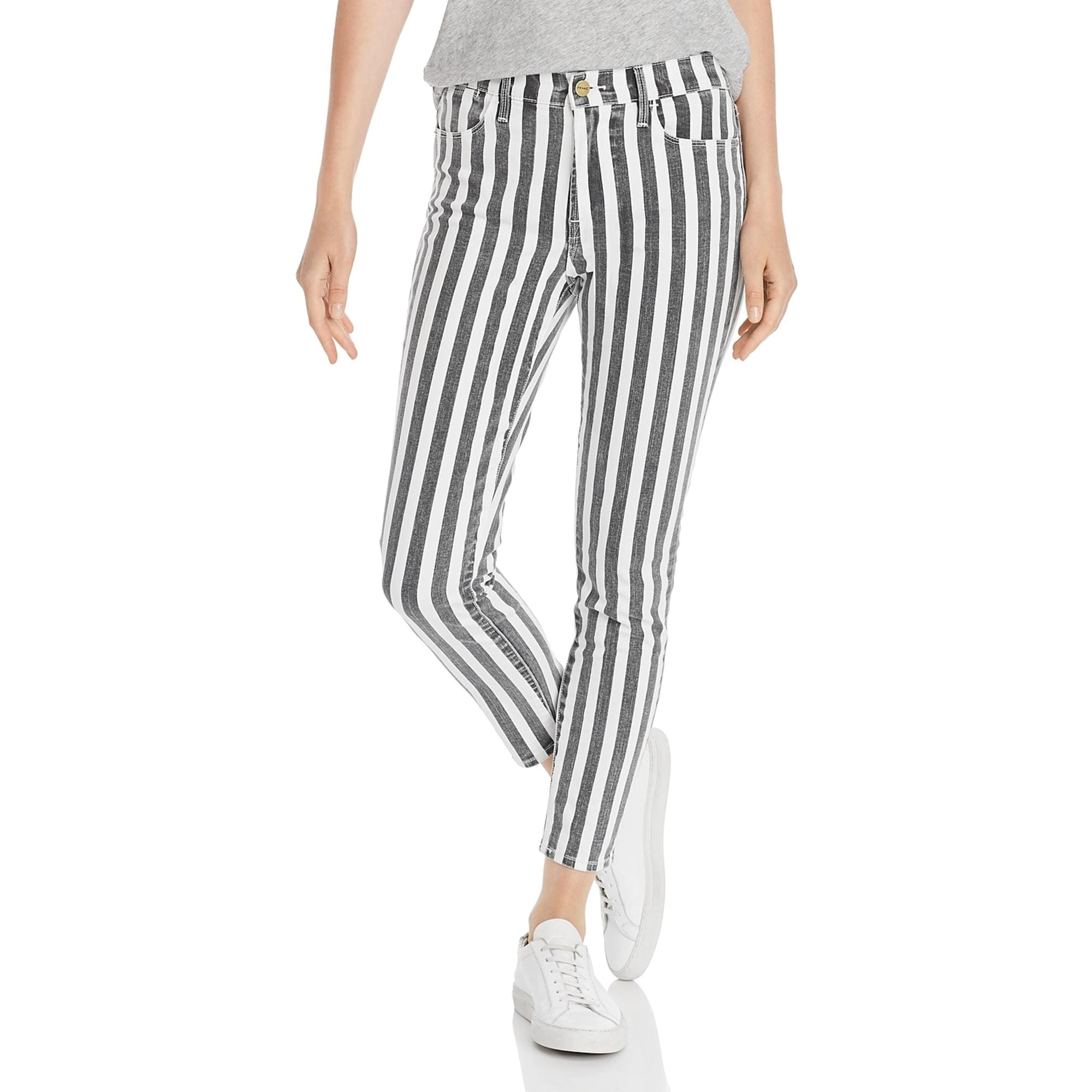 Frame Womens Colored Skinny Jeans Striped High Waisted Noir Multi From Overstock Com Accuweather Shop