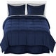 preview thumbnail 29 of 53, Bare Home Microfiber Comforter, Sheet Set, and Bed Skirt Dark Blue/Light Grey/Dark Blue - Full