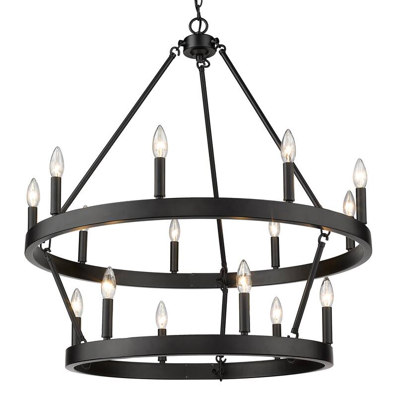 Alastair 2 Tier - 15 Light Chandelier - 35x34.75" - Black - 35x34.75"