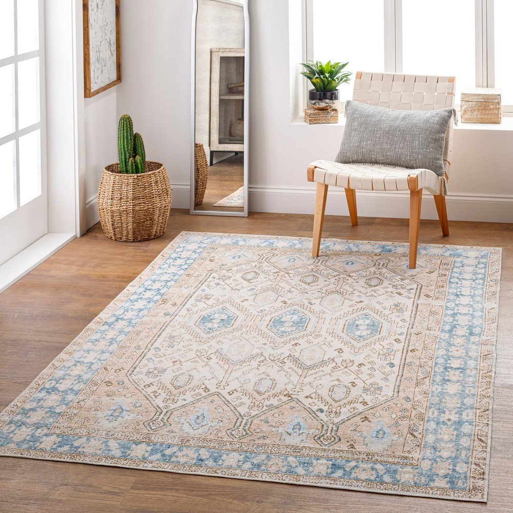 Livabliss Laelueia Traditional Medallion Machine Washable Area Rug