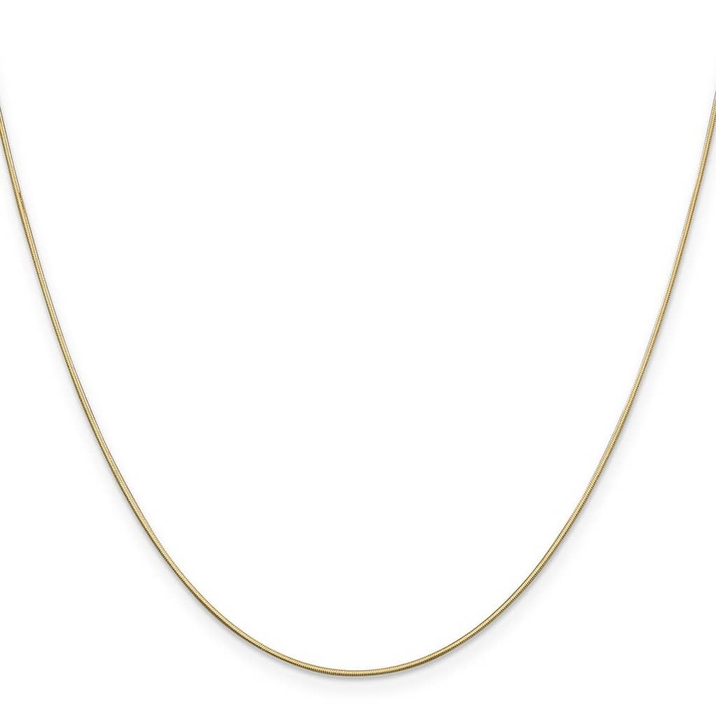 Curata 14k Yellow Gold Solid 0.8mm Diamond-cut Octagonal Snake Chain Necklace (Lobster) Options 16 18 20 24 30