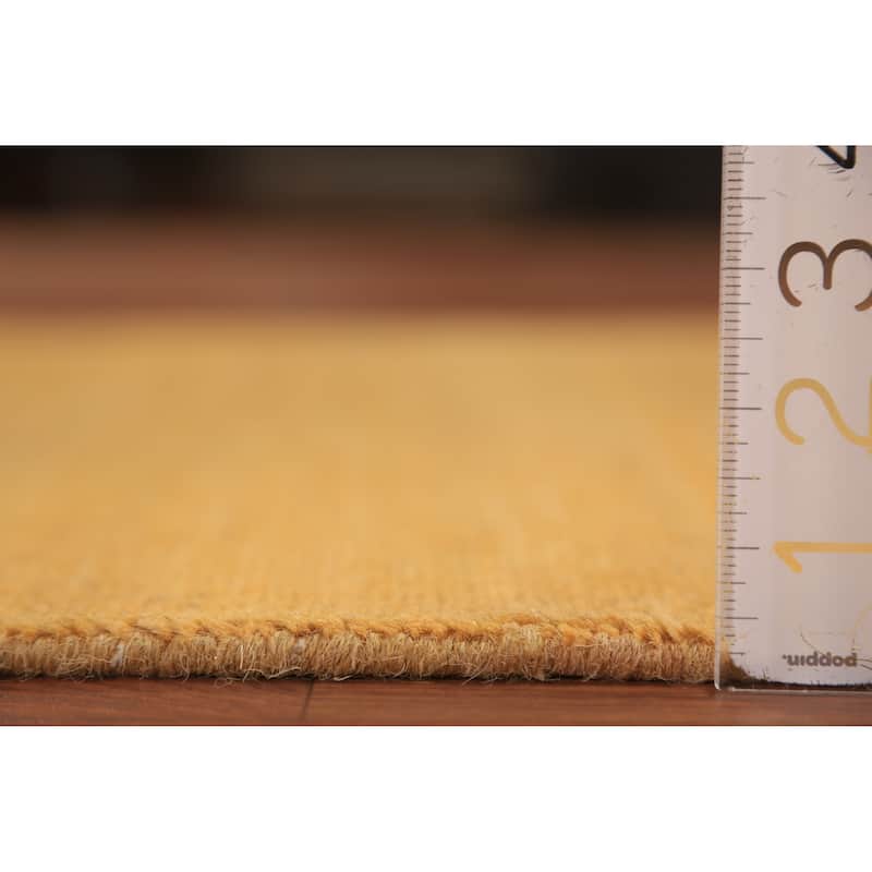 Yellow Modern Gabbeh Oriental Rug Hand-Knotted Wool Carpet - 2'7" x 6'0"