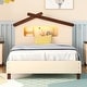 preview thumbnail 3 of 48, Wood Bed Frame w/ House-Shaped Headboard & Motion Activated Night Lights for Kids