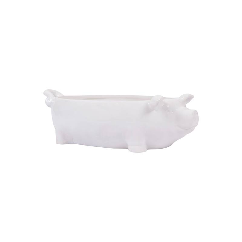 White Ceramic Pig Shaped Bowl