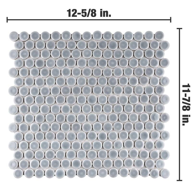 Merola Tile Hudson Penny Round Slate 11-7/8" x 12-5/8" Porcelain Floor and Wall Tile