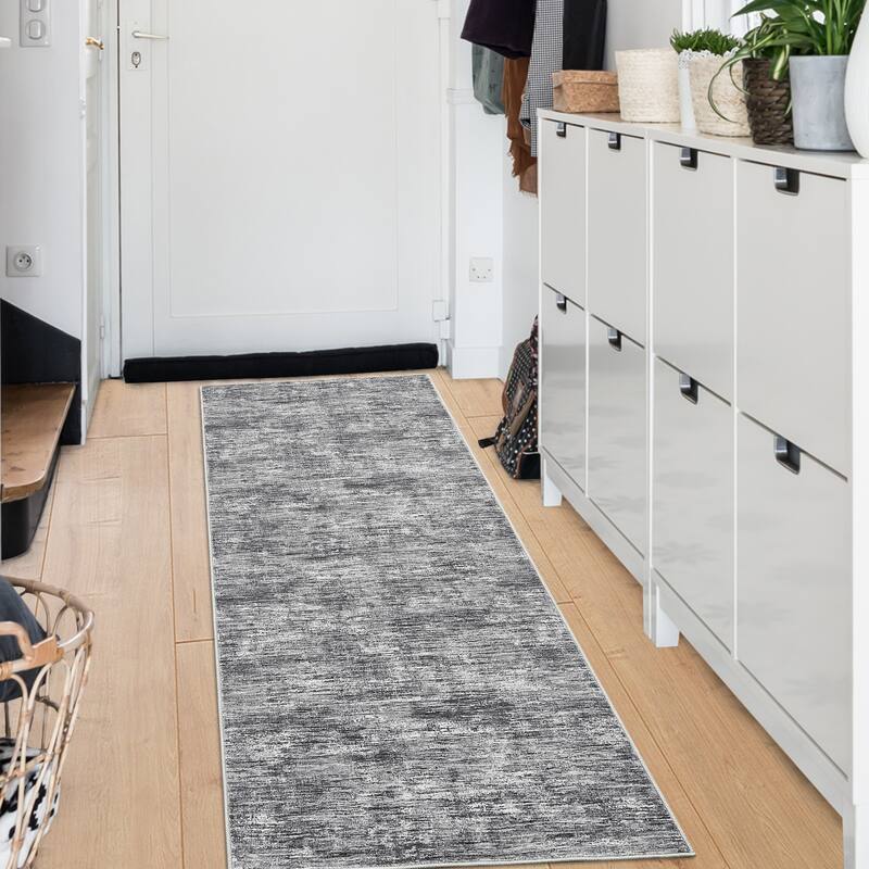 Rugs for Living Room Modern Abstract Area Rug Non-Slip Low Pile Accent Rug Soft Foldable Solid Rug