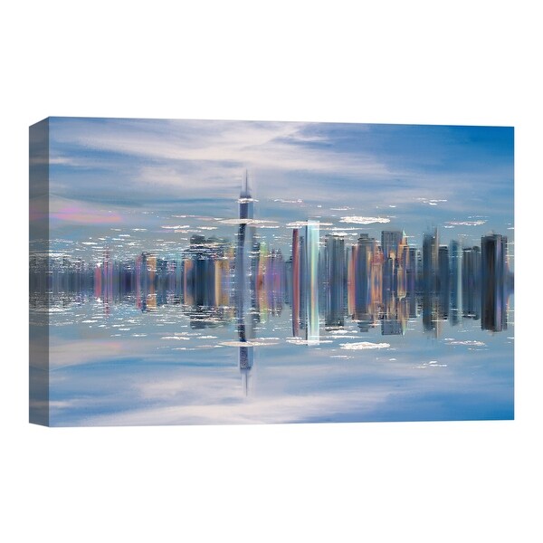 PTM Images 9-124858 PTM Canvas Collection 8" x 10" - "Aqua City" Giclee Cityscapes Art Print on Canvas