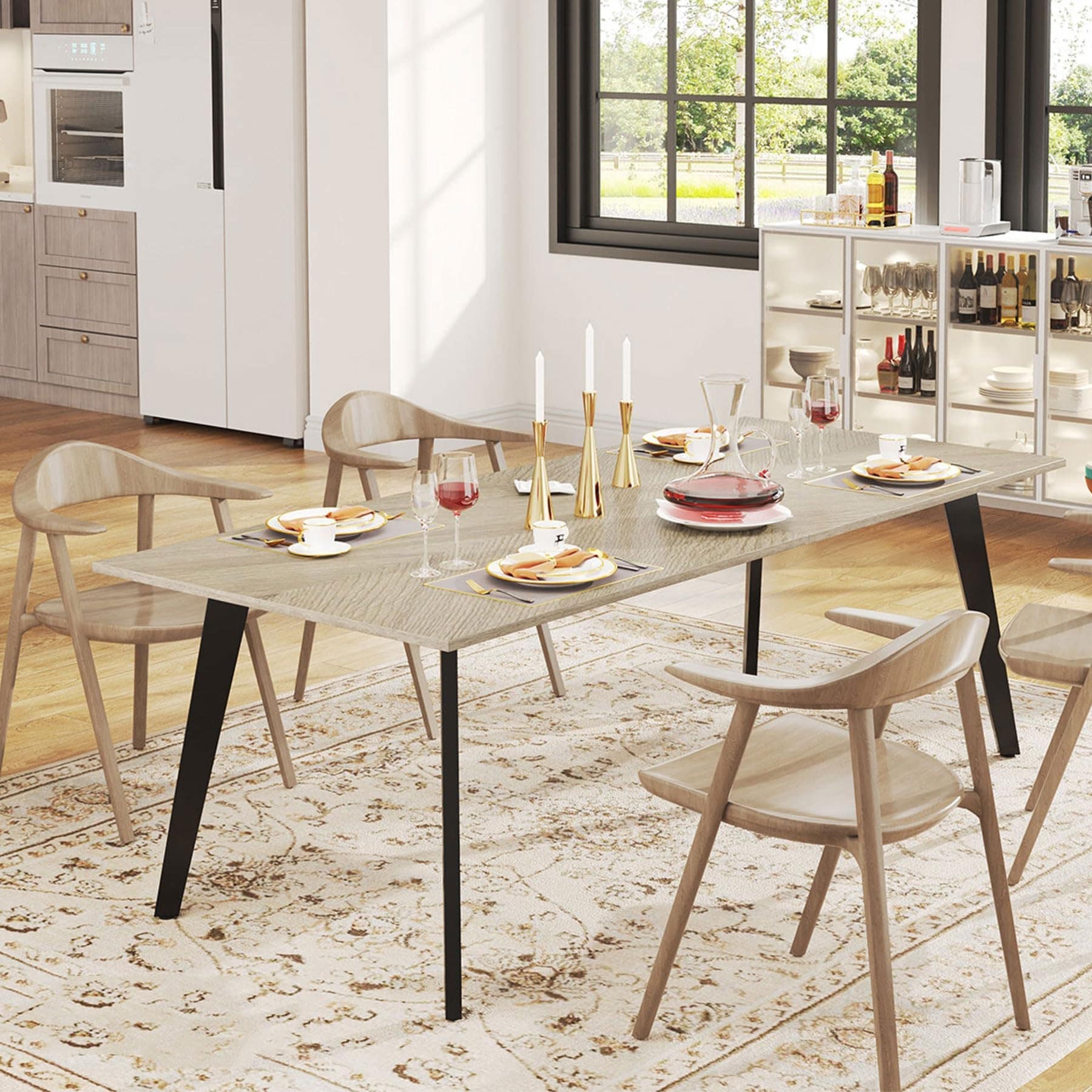 6 person dinner clearance table