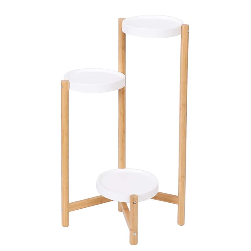 3-Tier Bamboo Plant Stand Flower Pot Display Holder
