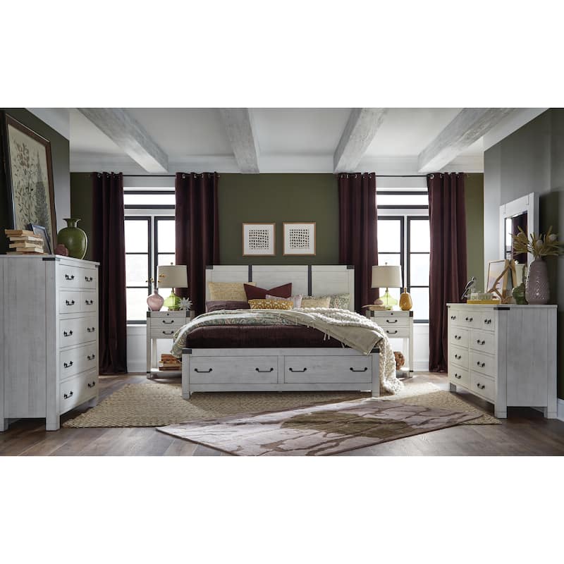 Magnussen Home Chesters Mill Alabaster Drawer Dresser with Portrait Mirror