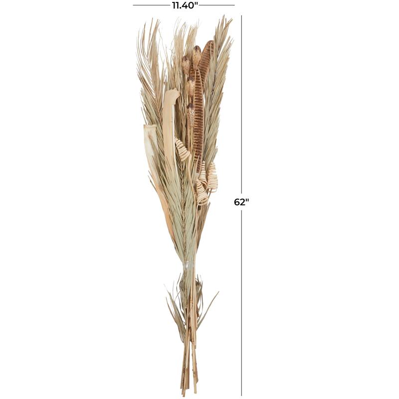 Beige Dried Plant Handmade Tall Assorted Bouquet Palm Leaf Home Decor Natural Foliage with Branch Accents
