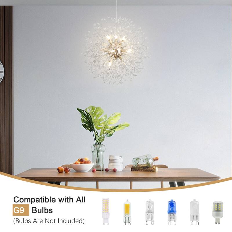 12-Light Linear Foyer Chandelier Lighting with Blowball Accent for Dining Room Kitchen Island