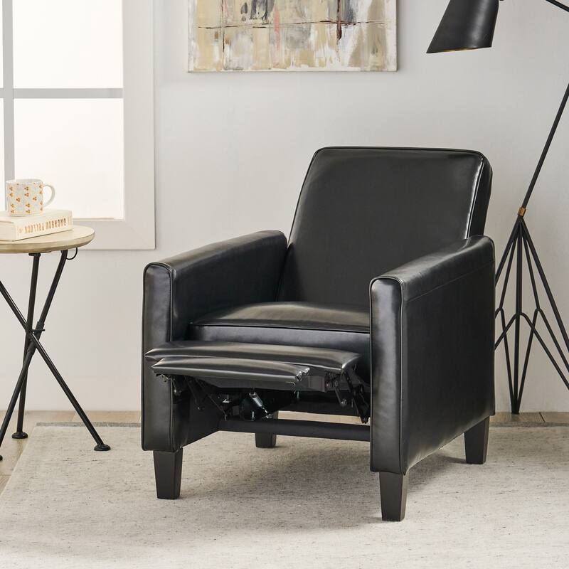 Pushback Recliner Chair, Fax Leather Armchair Push Back Accent Chair for Living Room, Home Theater Single Sofa Club Chair
