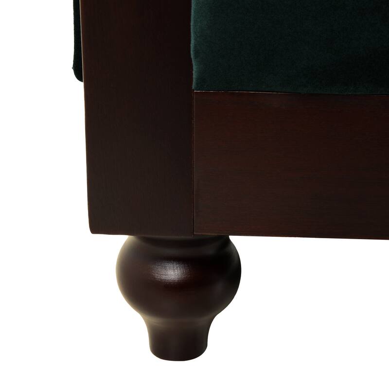 Roomfitters 59.44" Velvet Loveseat Sofa, 2-Person Modern Dutch Plush Upholstered Couch with Rolled Arms & Button Tufting, Green