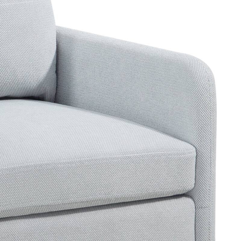 Chenille Fabric Accent Chair with Black Metal Legs, Sturdy Wood Frame, and 300 lbs Weight Capacity