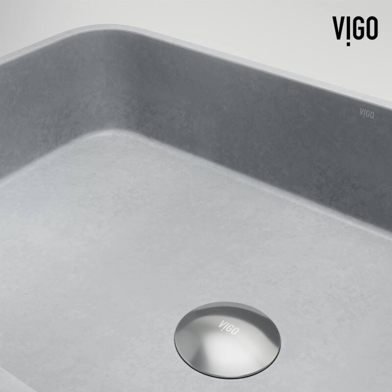 VIGO Windsor 21"L x 14"W Concrete Vessel Sink and Cass 12"H Faucet Set