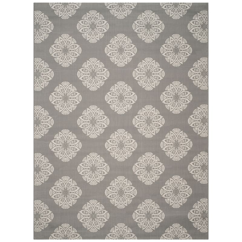 SAFAVIEH Courtyard Cedrine Floral Medallion Indoor/ Outdoor Waterproof Patio Rug Backyard