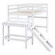preview thumbnail 18 of 16, Kids Furniture Twin Size Loft Bed Platform Kids Bed with Ladder and Space Storage, Grey