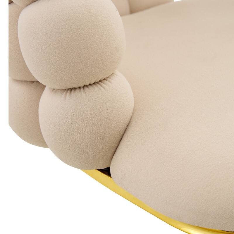 Velvet Bubble Chain Accent Chair with Gold Casters - Modern Sculptural Seating for Living Room & Office