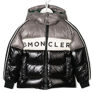 Shop Moncler Boys Color Block Logo Down 