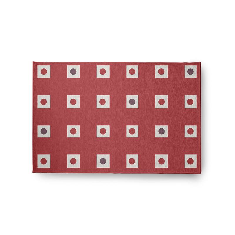 Li'l Boxes Indoor/Outdoor Rug - Ligonberry Red - 2' x 3'