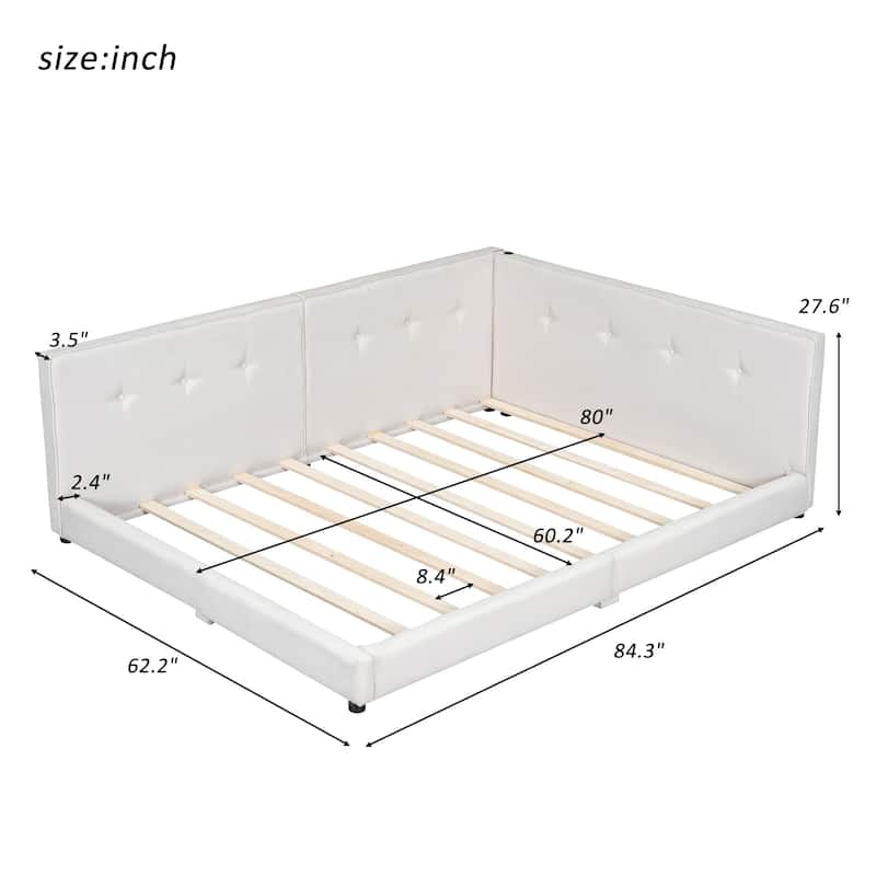Nestfair Upholstered Queen Size platform bed with USB Ports