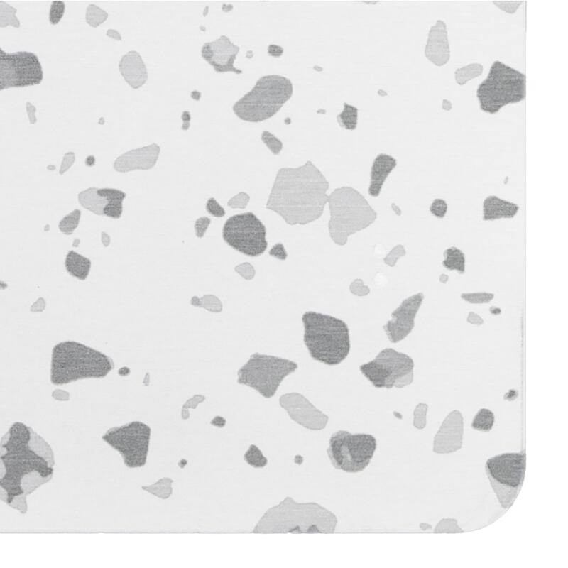 Artsy Mats Grey Terrazzo White Stone Non Slip Bath Mat