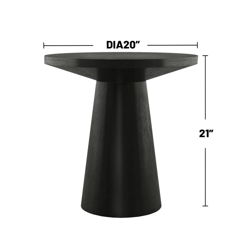 Round End Table with Pedestal Base