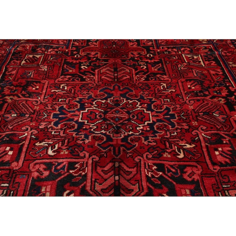 Hand Knotted Heriz Rust, Rose 100% Wool Traditional Oriental Area Rug - 9' 10'' x 13' 8''