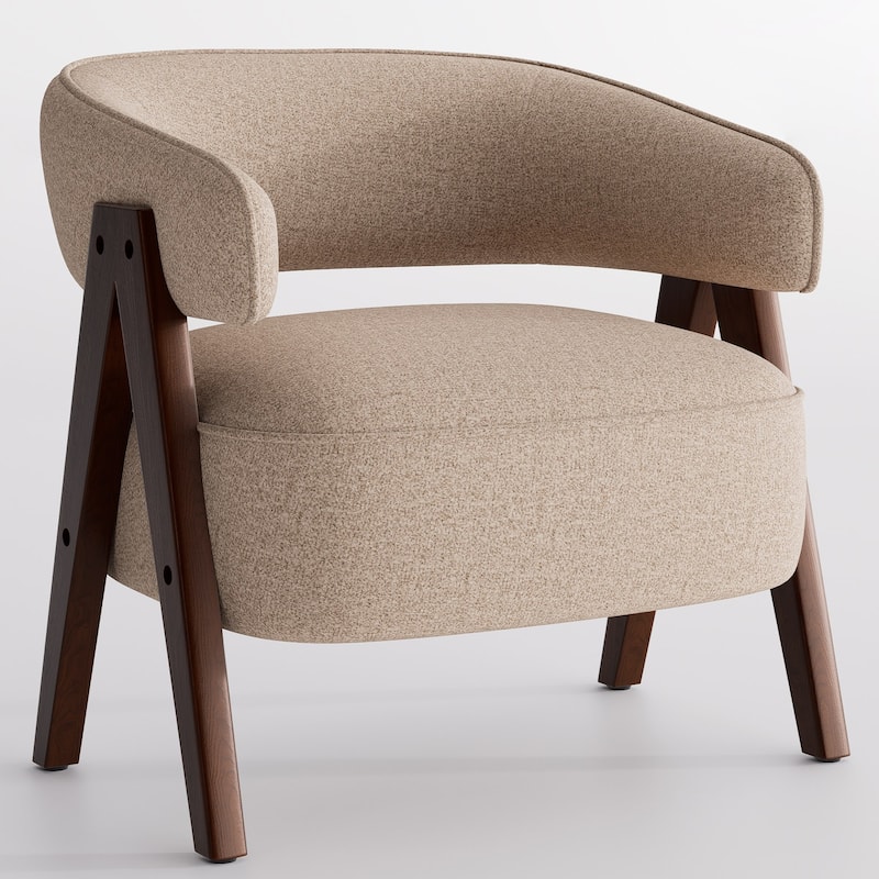 Accent Arm Chair Single Fabric Living Room Chair 27.56" W x 23.62" D x 27.95" H - Brown