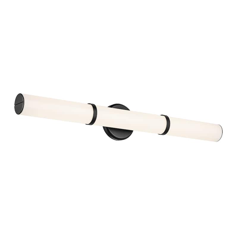 Kichler Lighting Rosh 32" Bath Bar Large LED with White Glass in Black - 24.25"