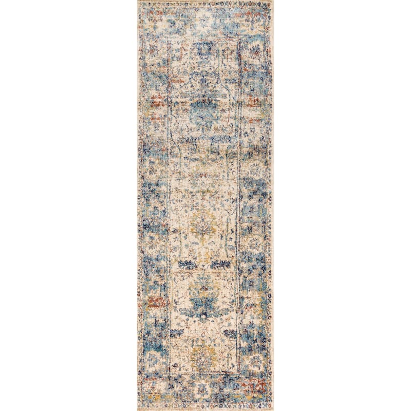 Alexander Home Contessa Traditional Ocean Floral Distressed Rug
